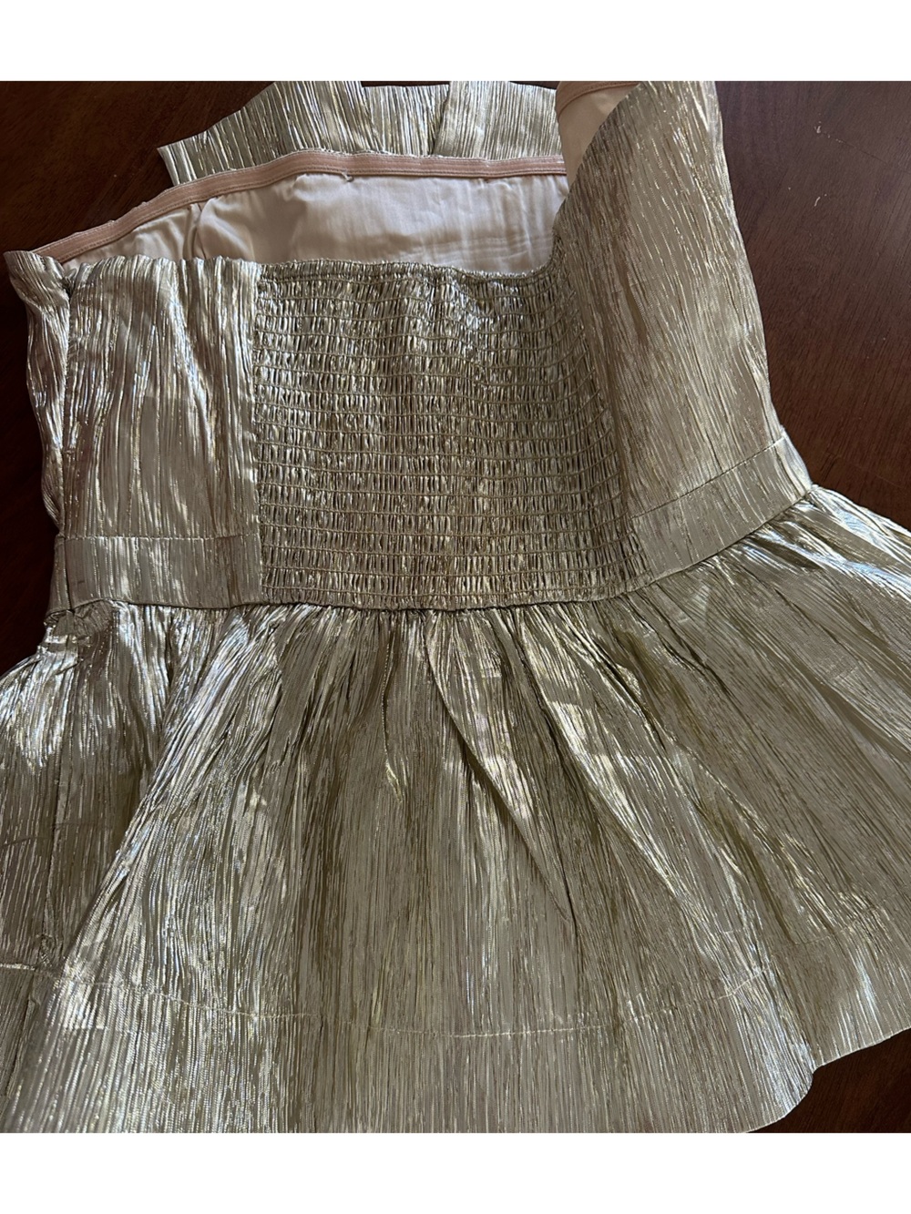 Hyacinth House Gold Plisse Iris Strapless Top - Picture 5 of 7